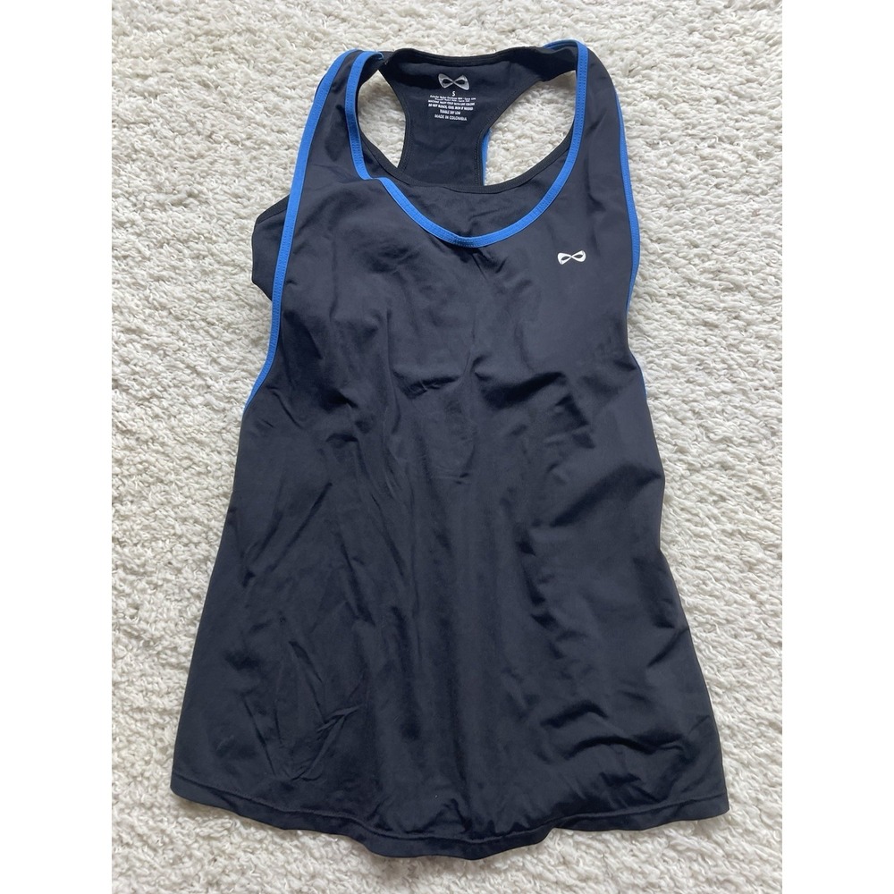 Infinity Flex Tank Bra Womens Small Black Blue